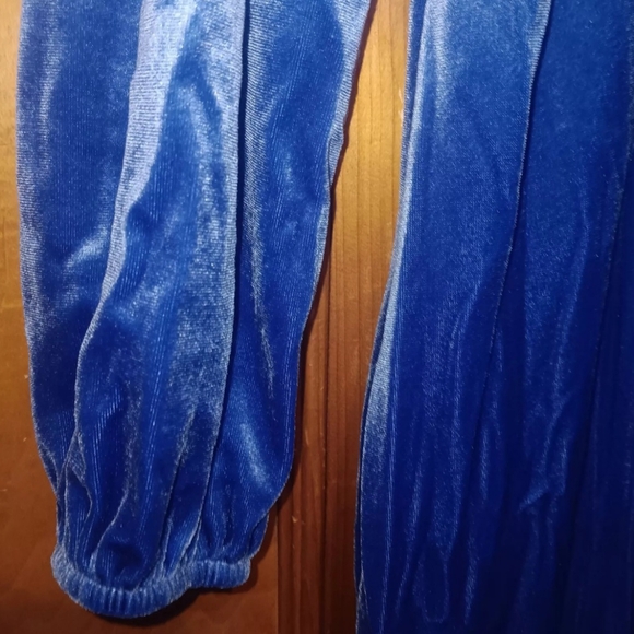 Vintage It's A Charm 70s Maxi Womens Velvet Ruffle Neck Robe/HouseCoat Size M - Picture 3 of 16